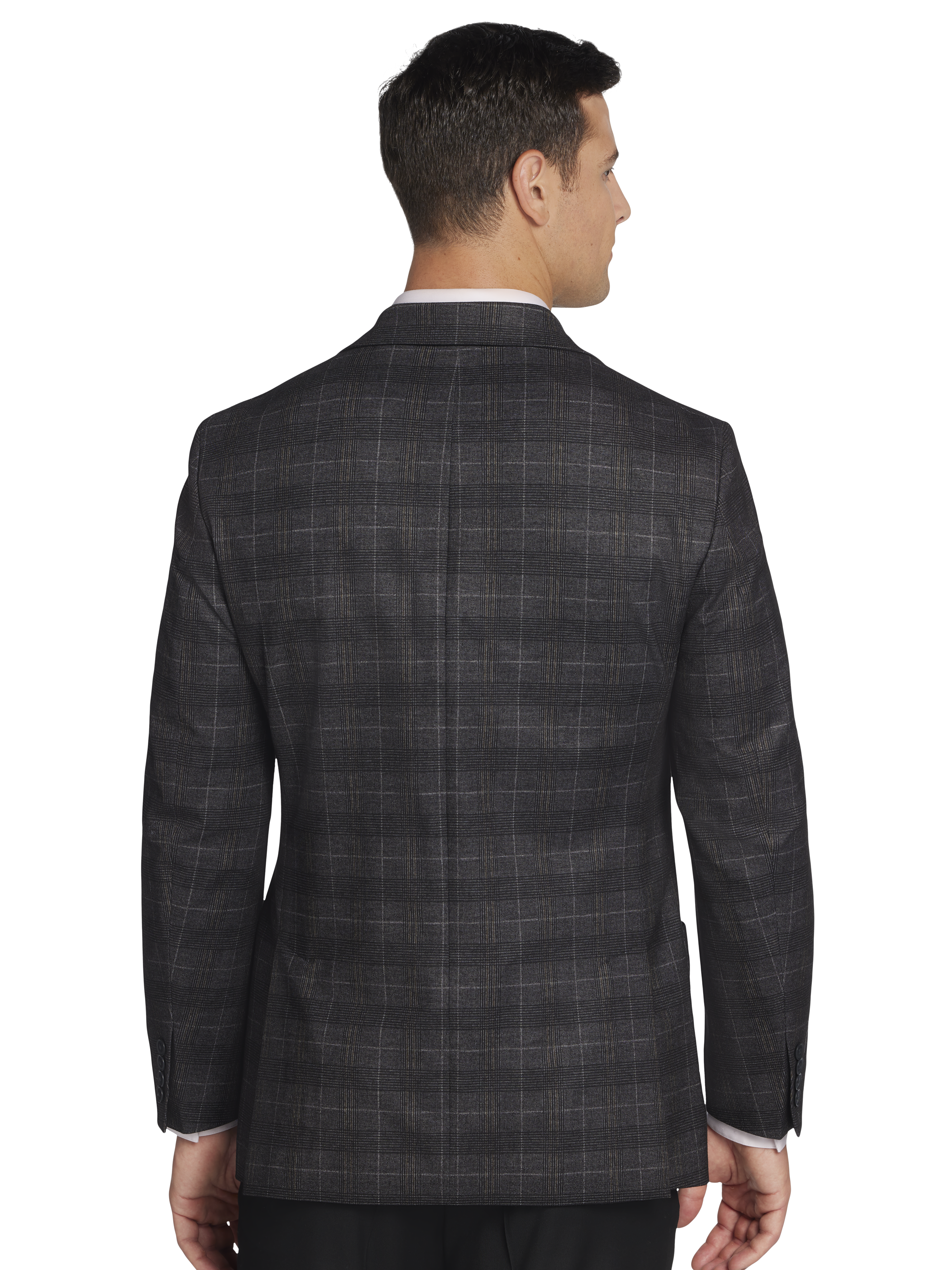 Classic Fit Plaid Knit Sport Coat