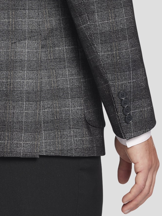Michael Strahan Classic Fit Plaid Knit Sport Coat