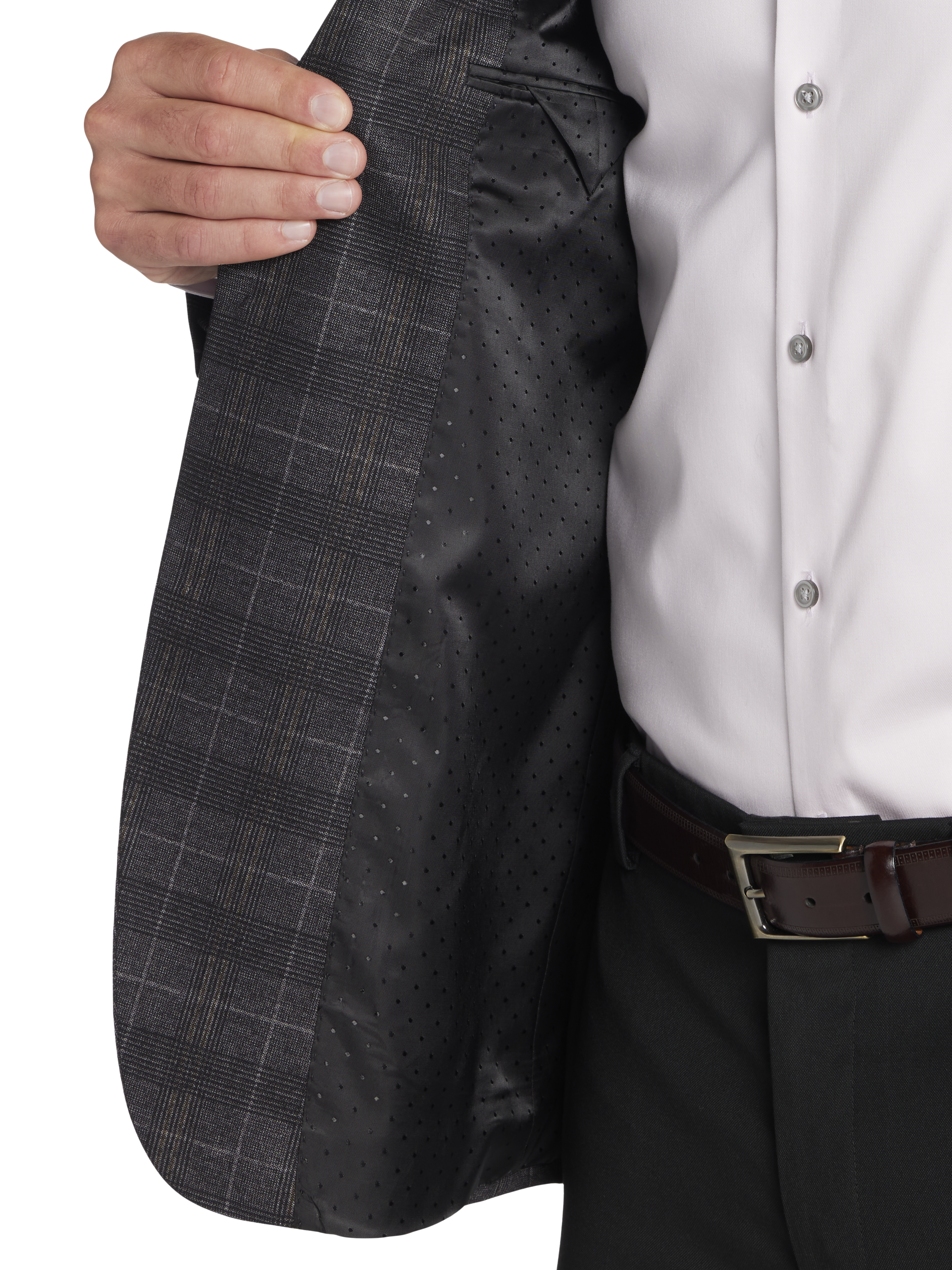 Classic Fit Plaid Knit Sport Coat