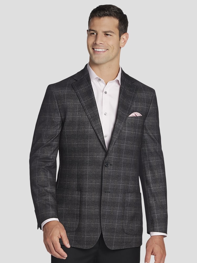 Michael Strahan Classic Fit Plaid Knit Sport Coat Sport Coats Men s Wearhouse