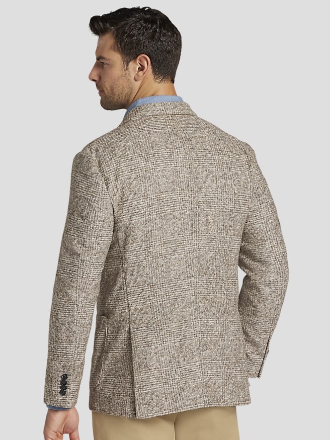 Joseph Abboud Slim FIt Wool Blend Knit Plaid Sport Coat