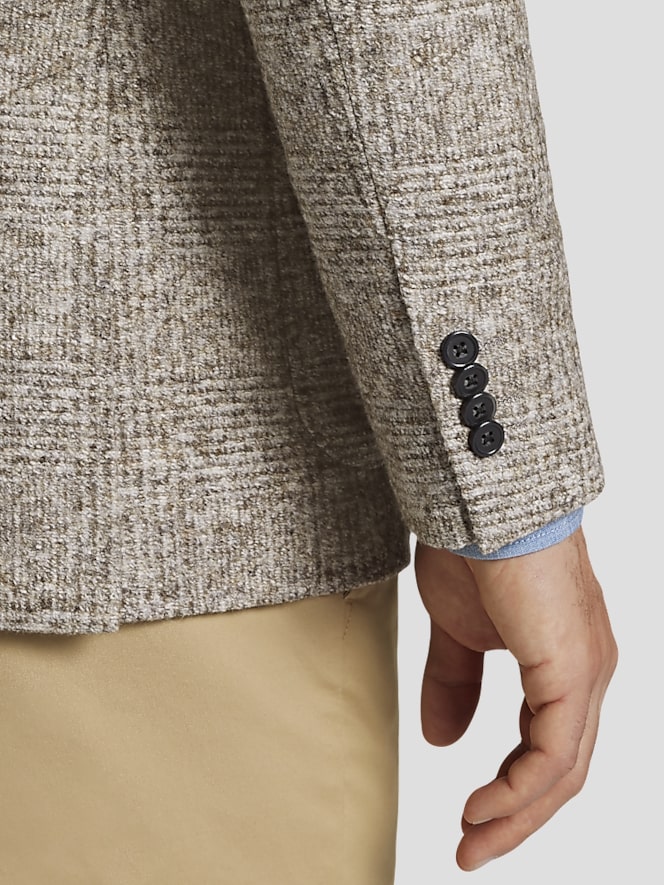 Joseph Abboud Slim FIt Wool Blend Knit Plaid Sport Coat