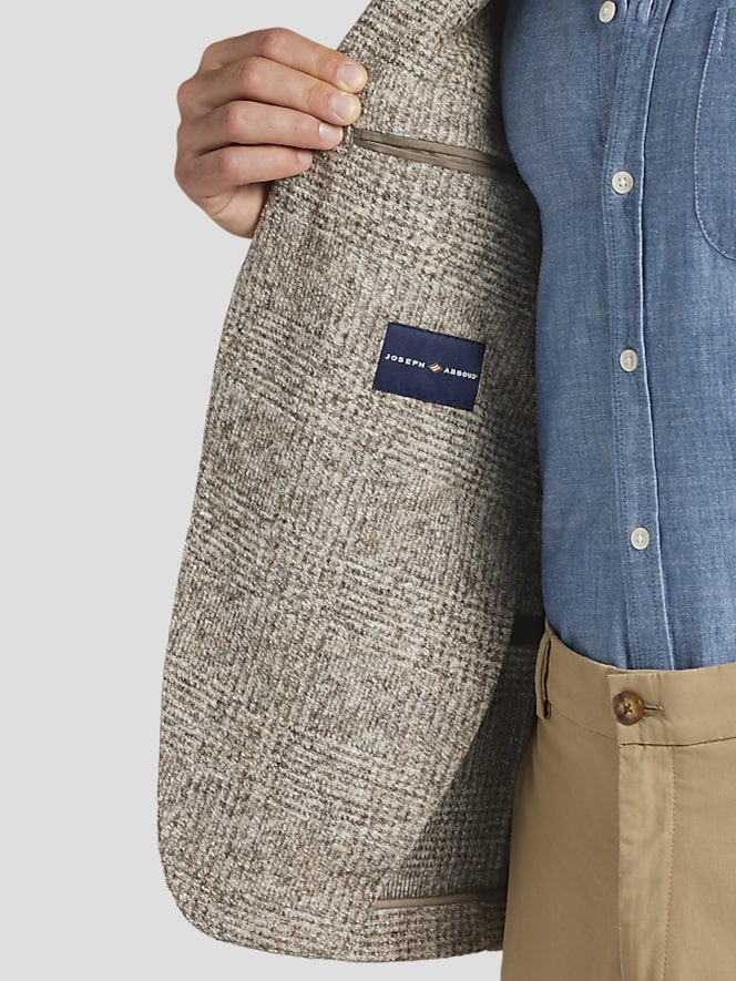 Joseph Abboud Slim FIt Wool Blend Knit Plaid Sport Coat