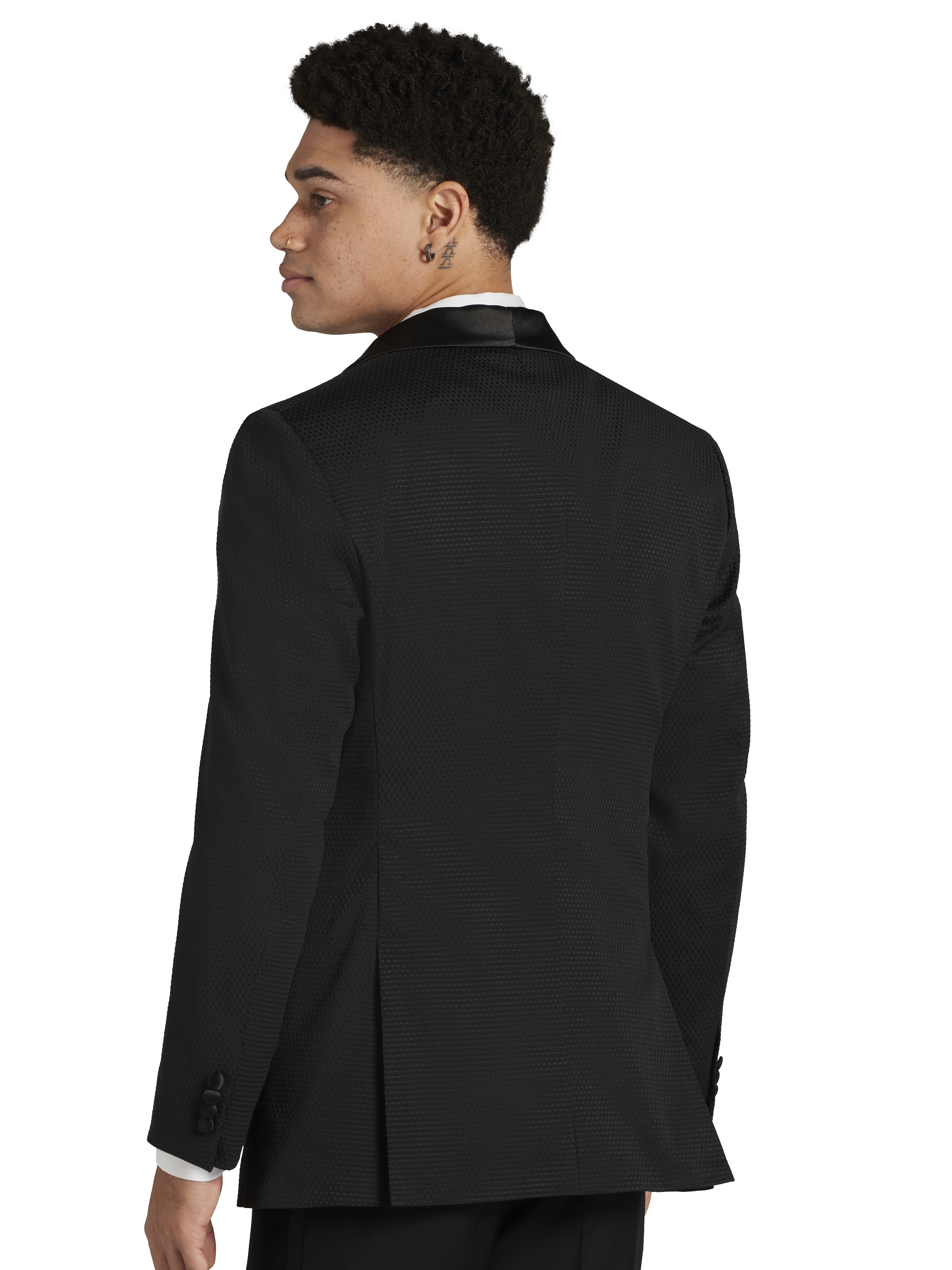 Slim Fit Single-Button Dobby Formal Sport Coat