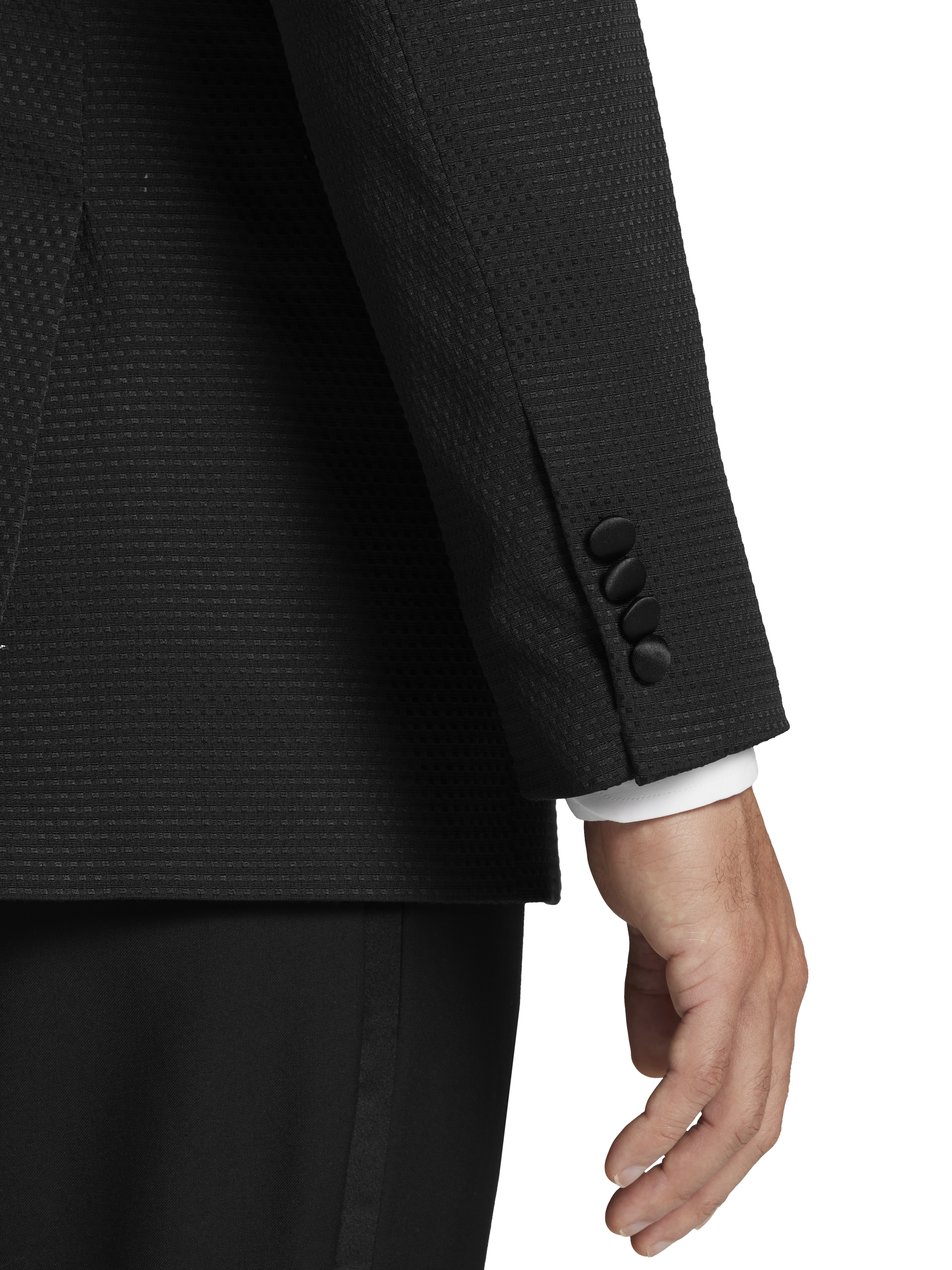 Slim Fit Single-Button Dobby Formal Sport Coat
