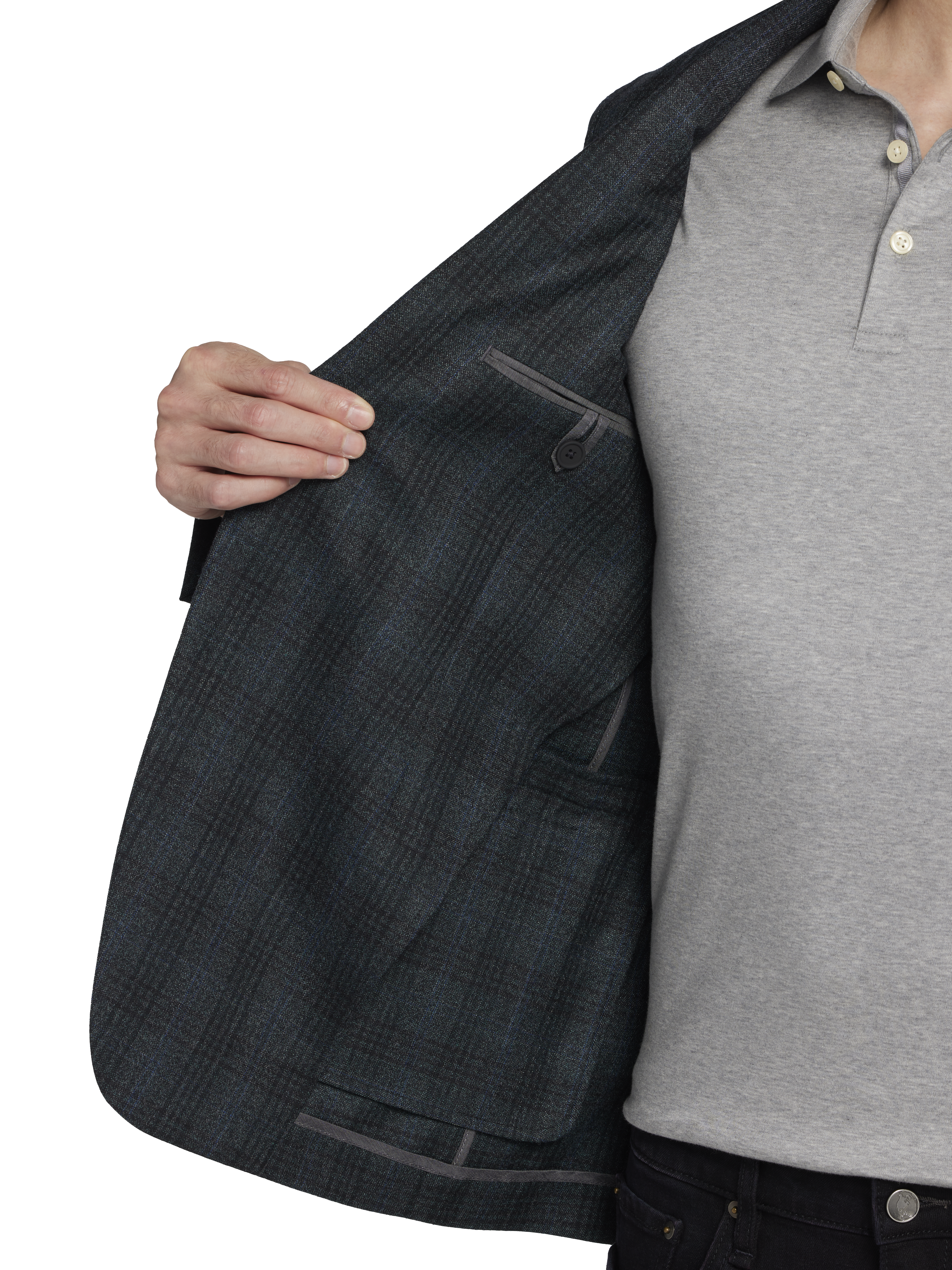 Slim Fit Plaid Sport Coat