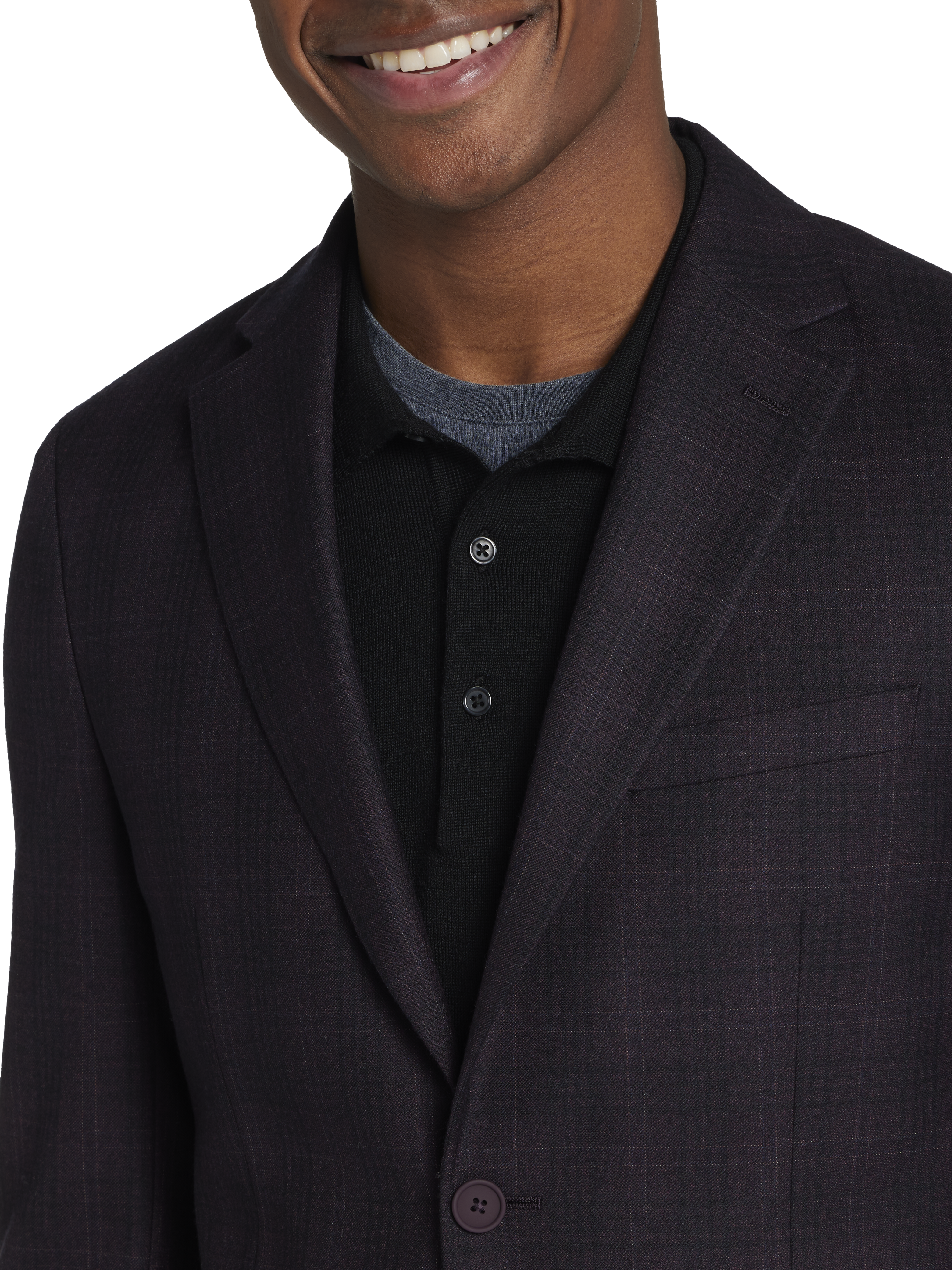 Slim FIt Wool Blend Plaid Sport Coat
