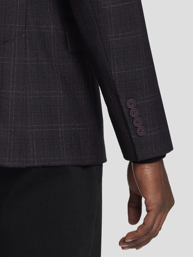 Calvin Klein Slim FIt Wool Blend Plaid Sport Coat