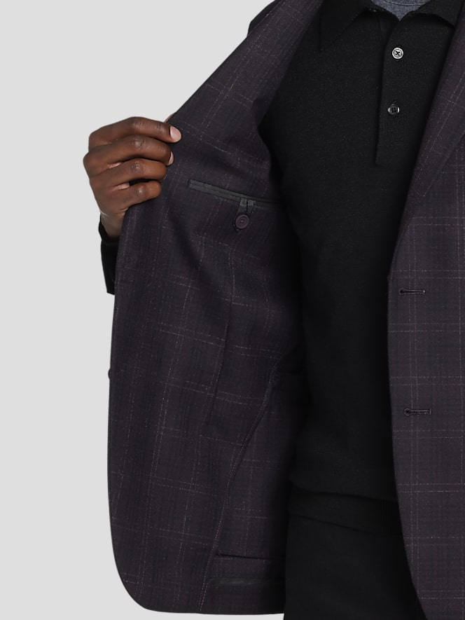 Calvin Klein Slim FIt Wool Blend Plaid Sport Coat