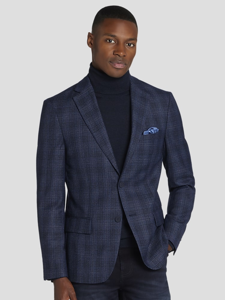 Calvin klein blue plaid slim fit sport coat online