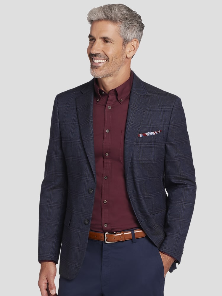 Modern Fit Plaid Sport Coat