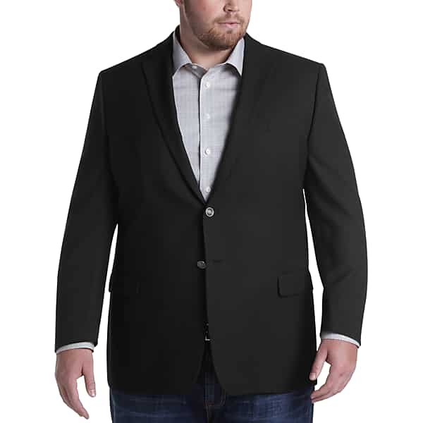 Joseph Abboud Men's Executive Fit Wool Blazer Black Solid - Size: 58 Long TMW11M958302