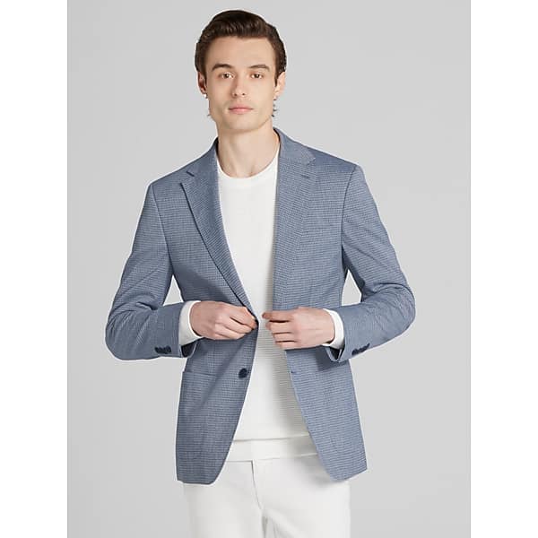 Calvin Klein Men's Slim Fit Check Sport Coat Med Blue Check - Size: 42 Regular