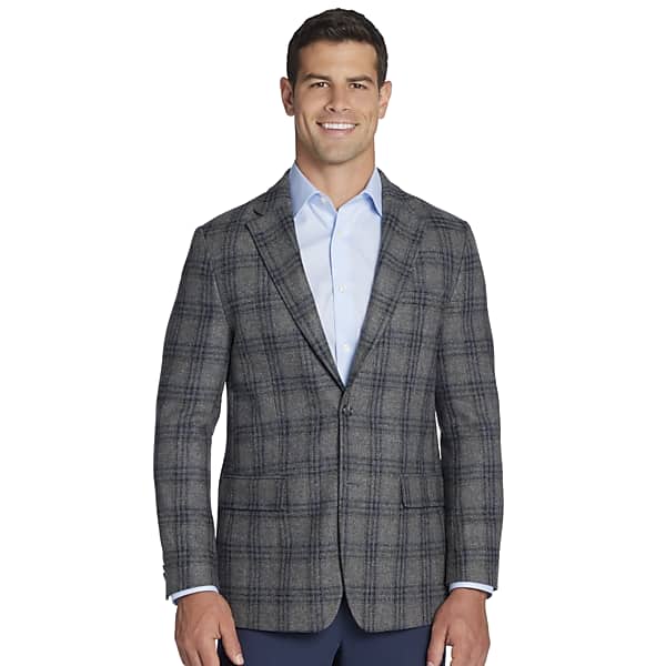 Tommy Hilfiger Men's Modern Fit Plaid Sport Coat Gray Plaid - Size: 40 Short TMW11UB40164