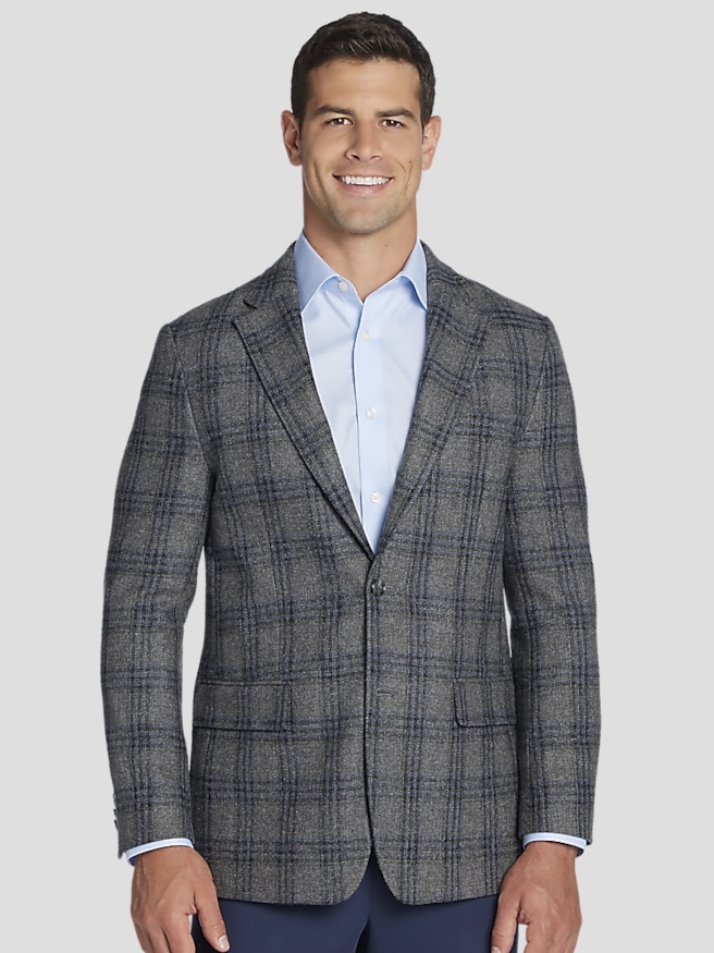 Tommy Hilfiger Men's Modern Fit Plaid Sport Coat , Gray Plaid