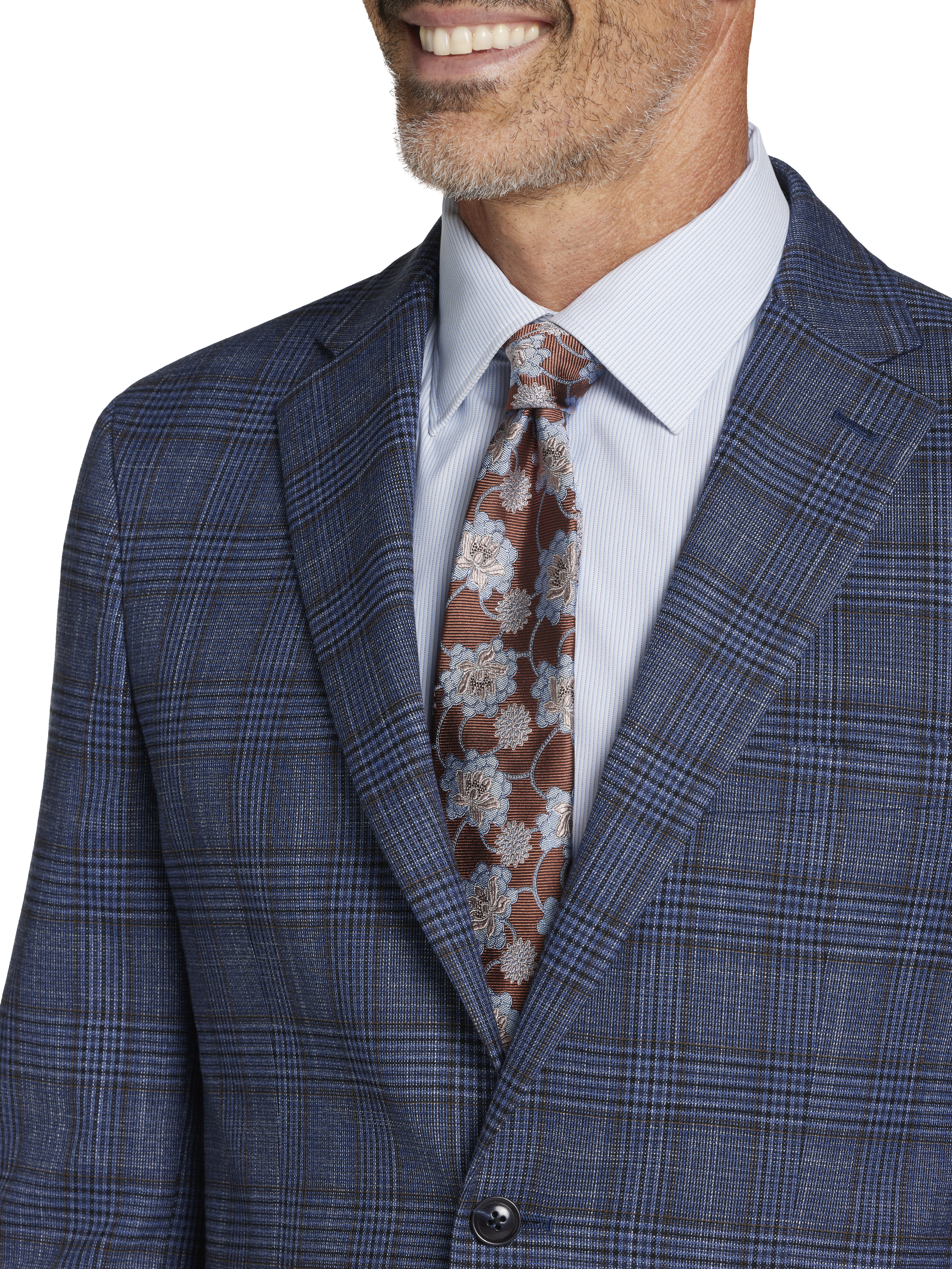 Modern Fit Plaid Sport Coat