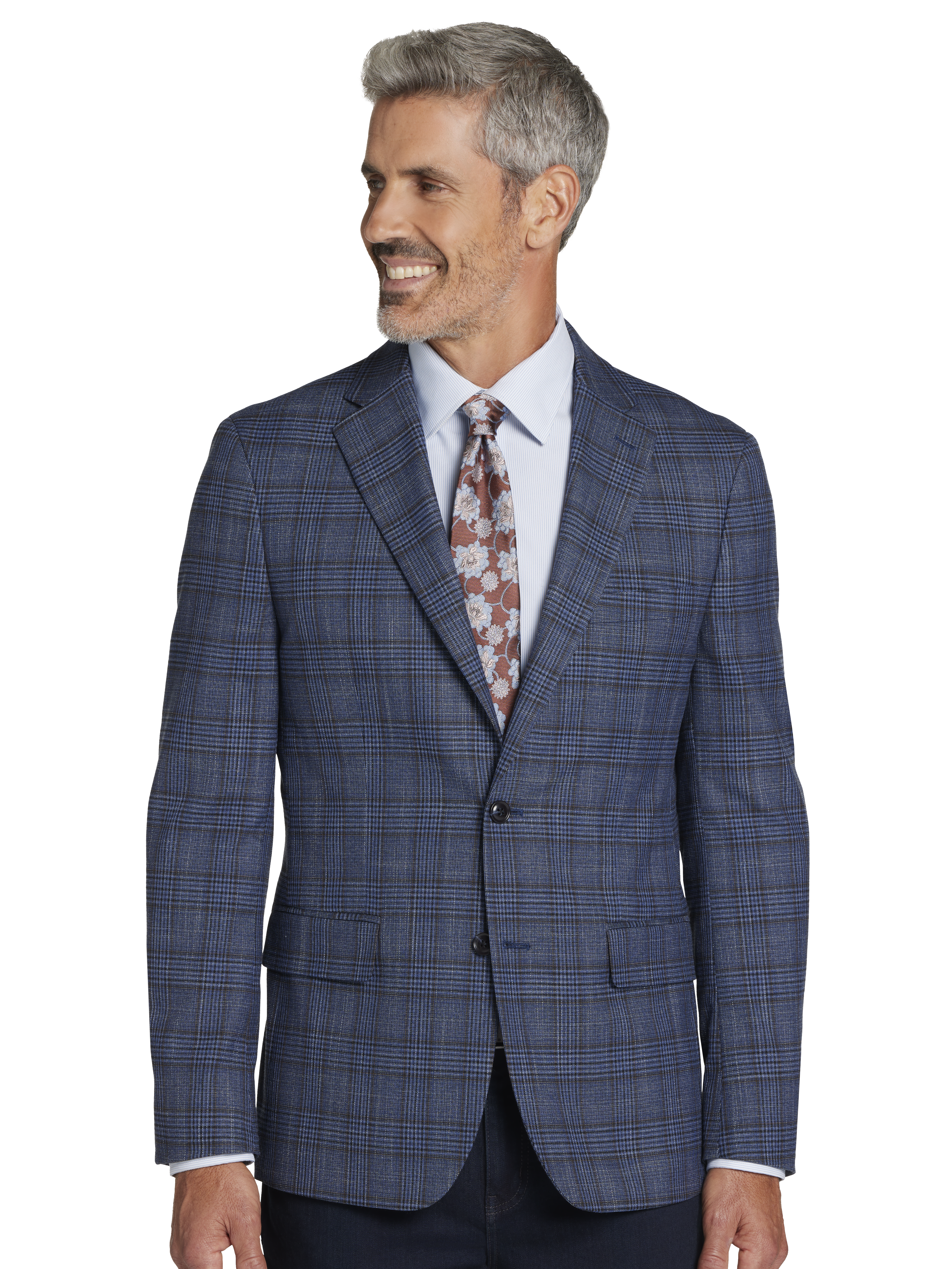 Modern Fit Plaid Sport Coat
