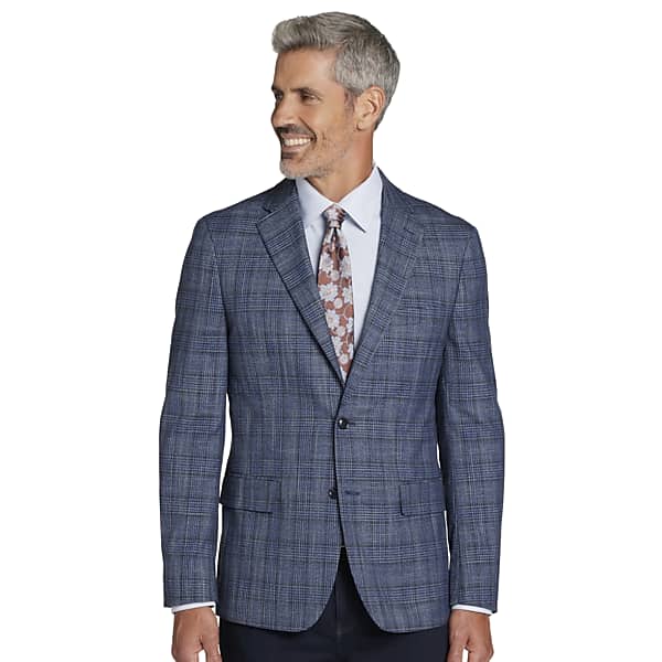 Tommy Hilfiger Men's Modern Fit Plaid Sport Coat Blue Plaid - Size: 44 Short TMW11YB44167