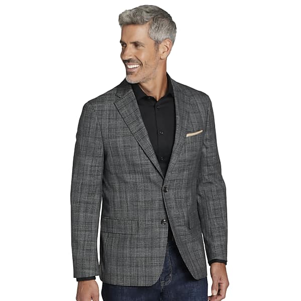 Tommy Hilfiger Big & Tall Men's Modern Fit Plaid Sport Coat Gray Plaid - Size: 50 Regular TMW121B50234