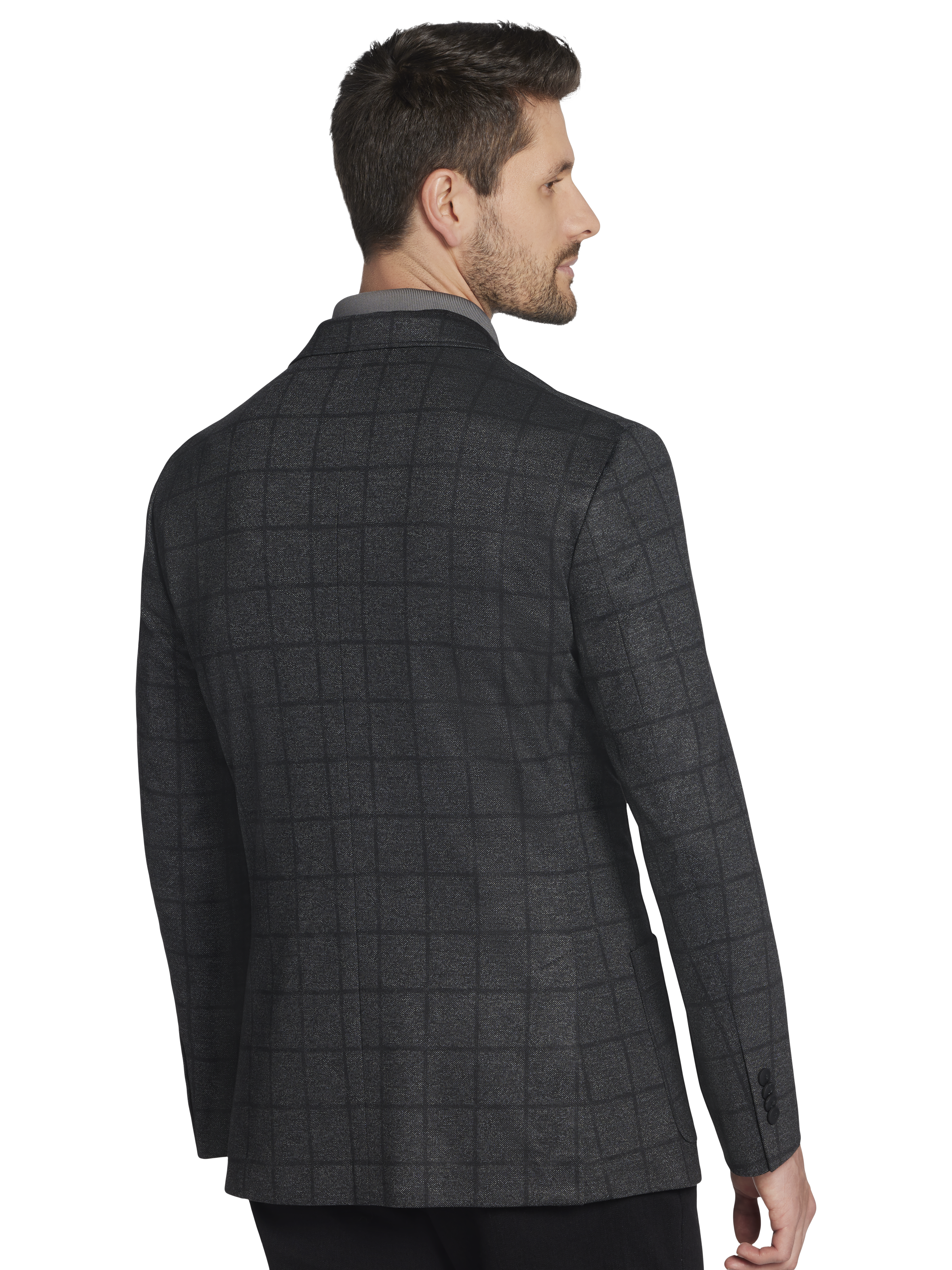 Slim Fit Windowpane Plaid Sport Coat