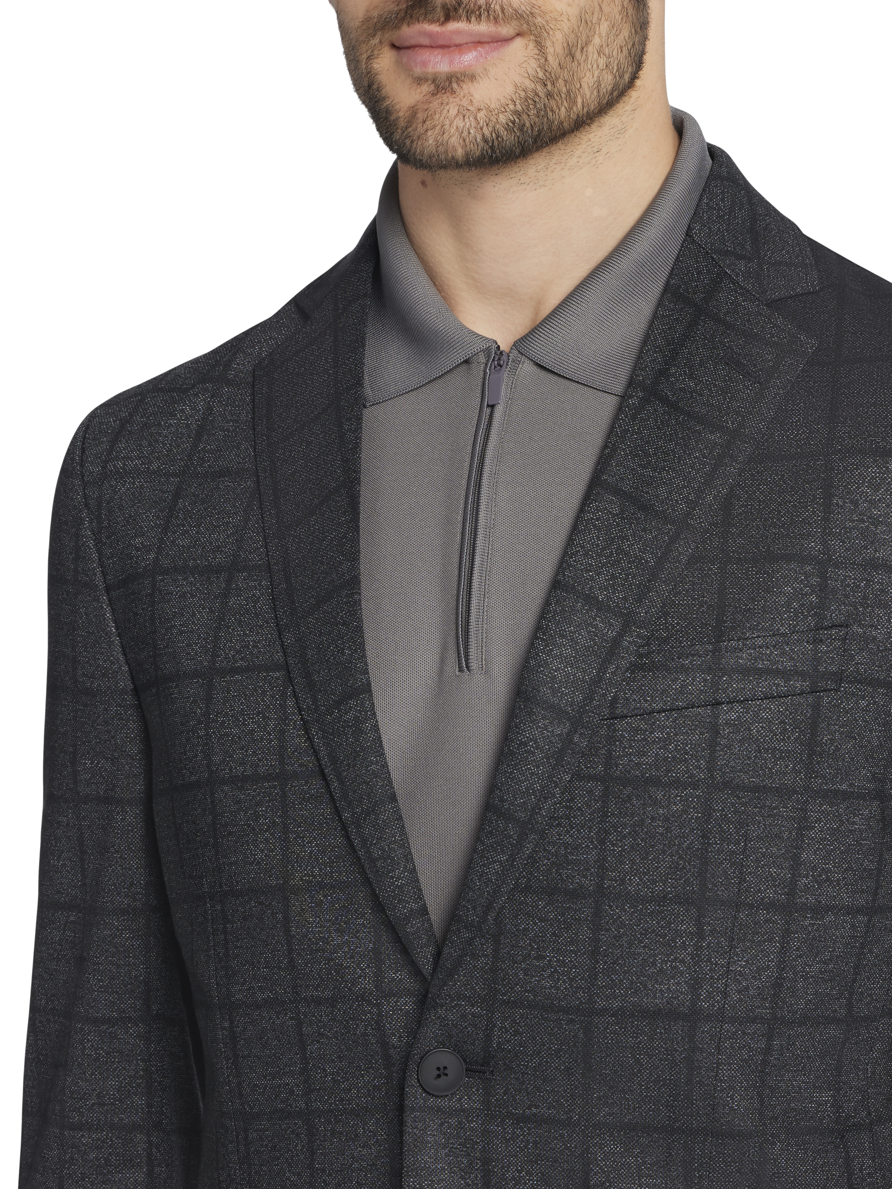 Slim Fit Windowpane Plaid Sport Coat