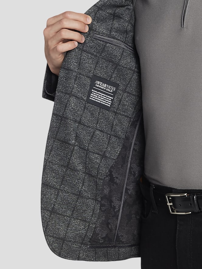Awearness Kenneth Cole Slim Fit Windowpane Plaid Sport Coat