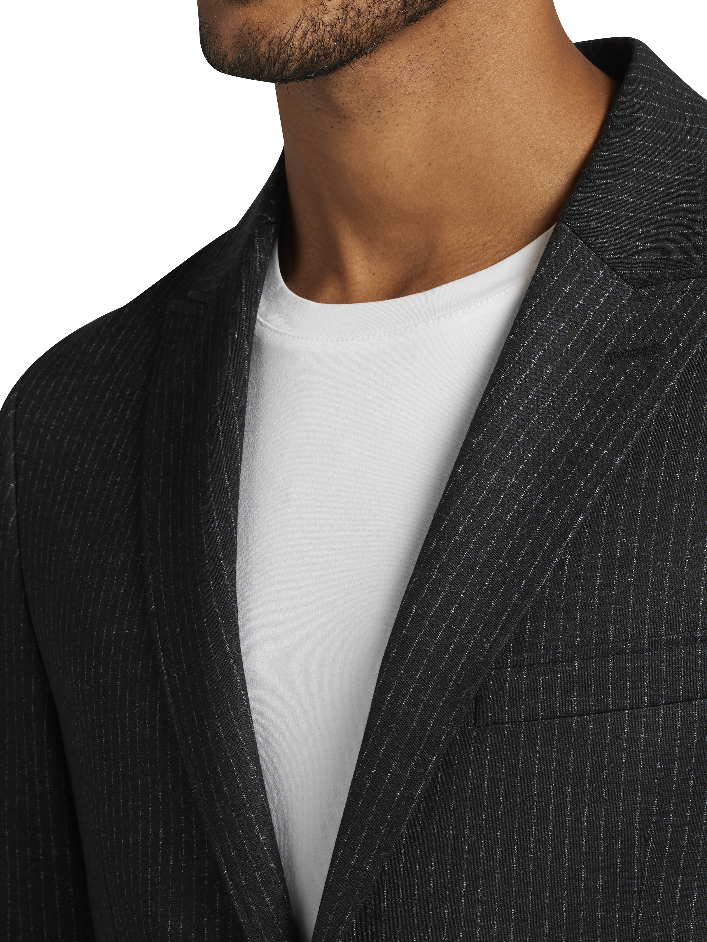Slim Fit Stripe Knit Sport Coat