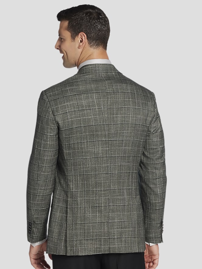Awearness Kenneth Cole Modern Fit Windowpane Plaid Sport Coat