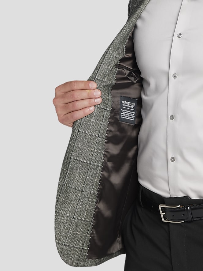 Awearness Kenneth Cole Modern Fit Windowpane Plaid Sport Coat