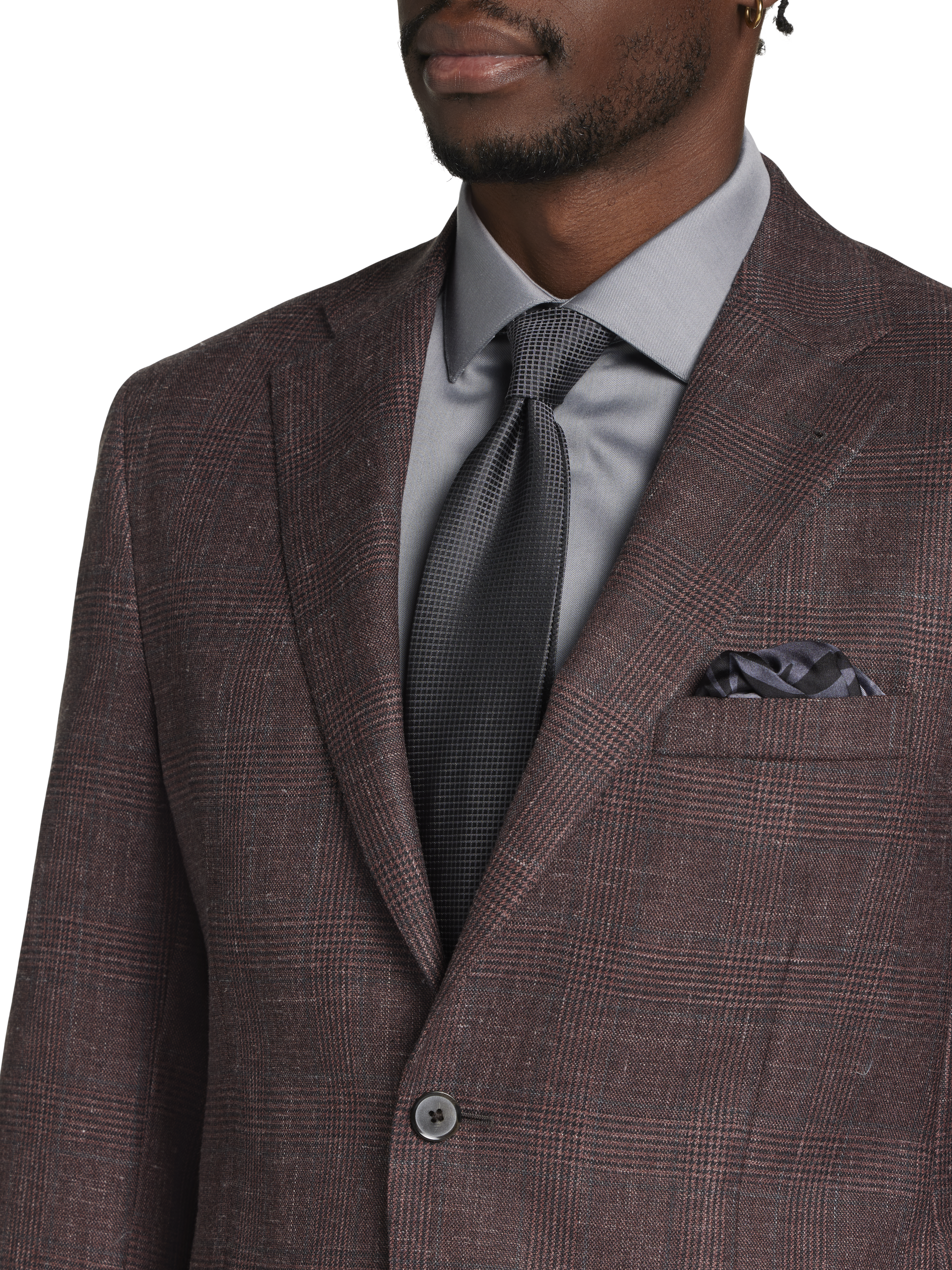 Classic Fit Wool Blend Plaid Sport Coat