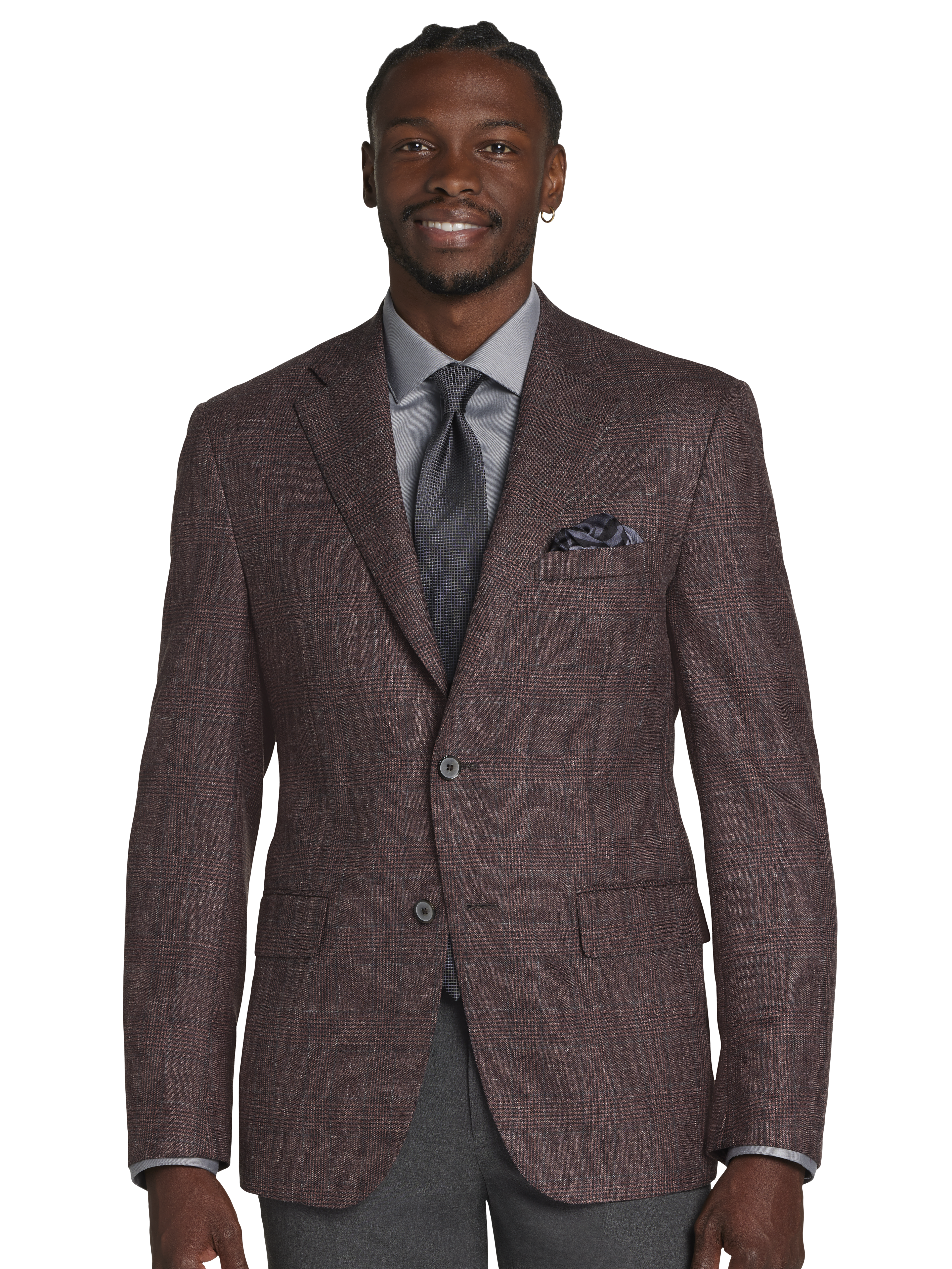 Classic Fit Plaid Sport Coat