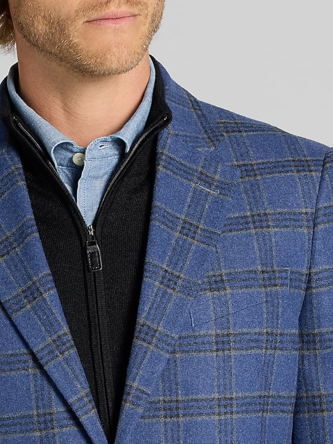 Nautica Modern Fit Plaid Sport Coat