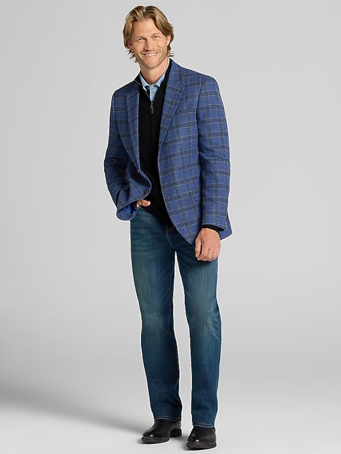 Nautica Modern Fit Plaid Sport Coat