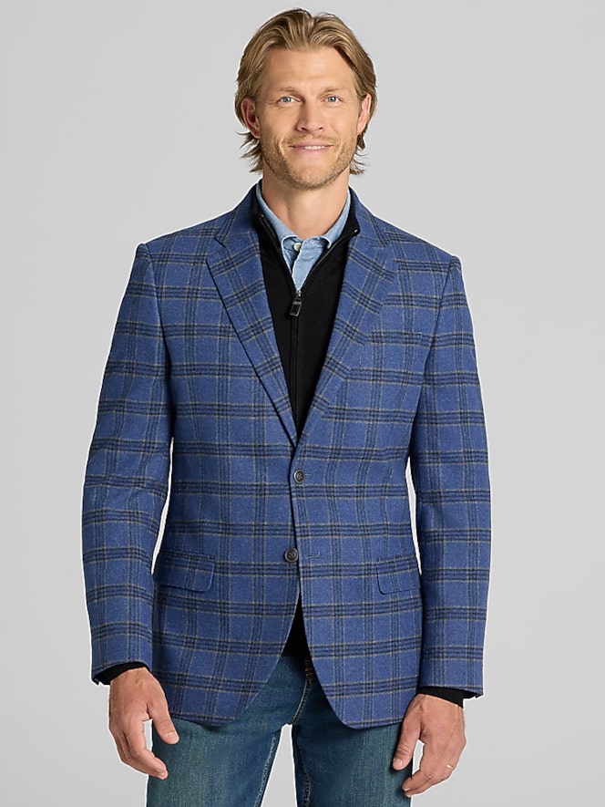 Nautica Modern Fit Plaid Sport Coat