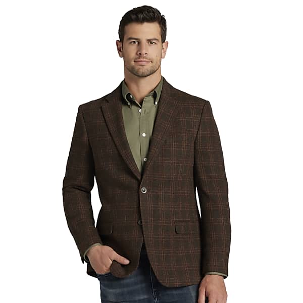 Nautica Men's Modern Fit Tweed Sport Coat Olive Burg - Size: 50 Long TMW13RB50368