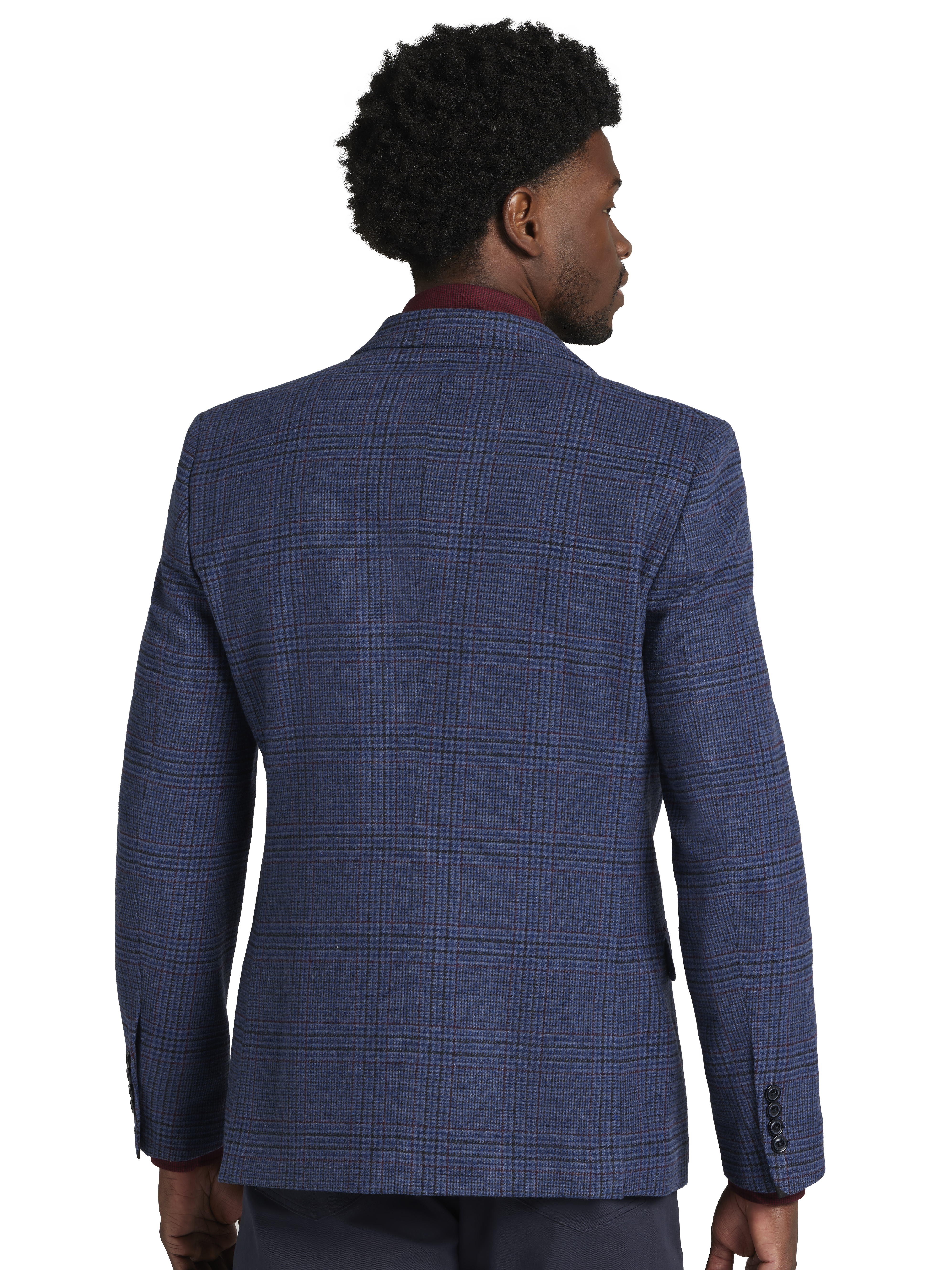 Modern Fit Tweed Plaid Sport Coat