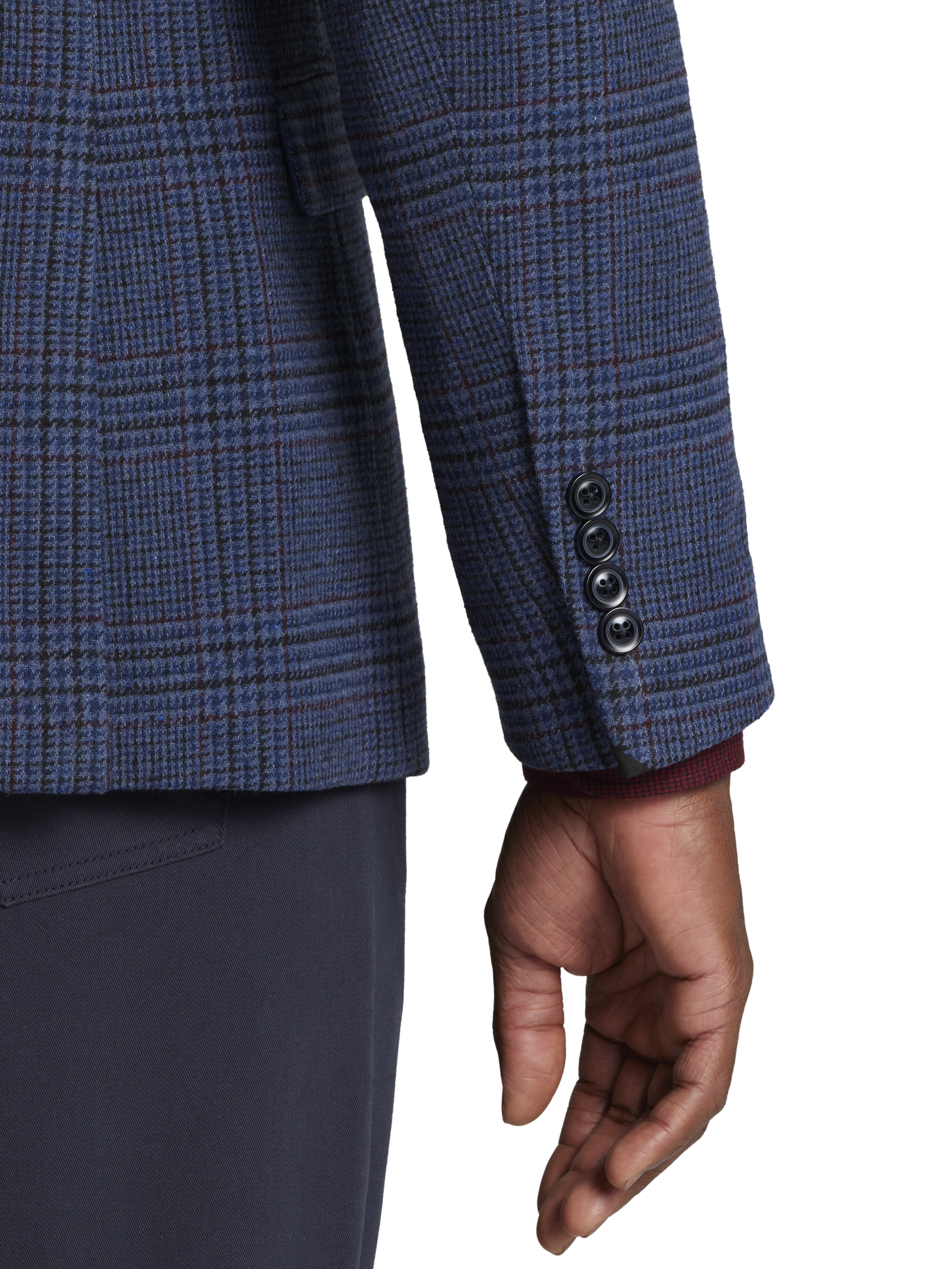 Modern Fit Tweed Plaid Sport Coat