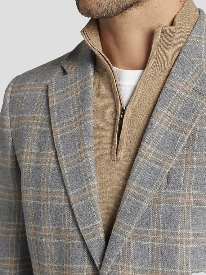 Nautica Modern Fit Plaid Tweed Sport Coat