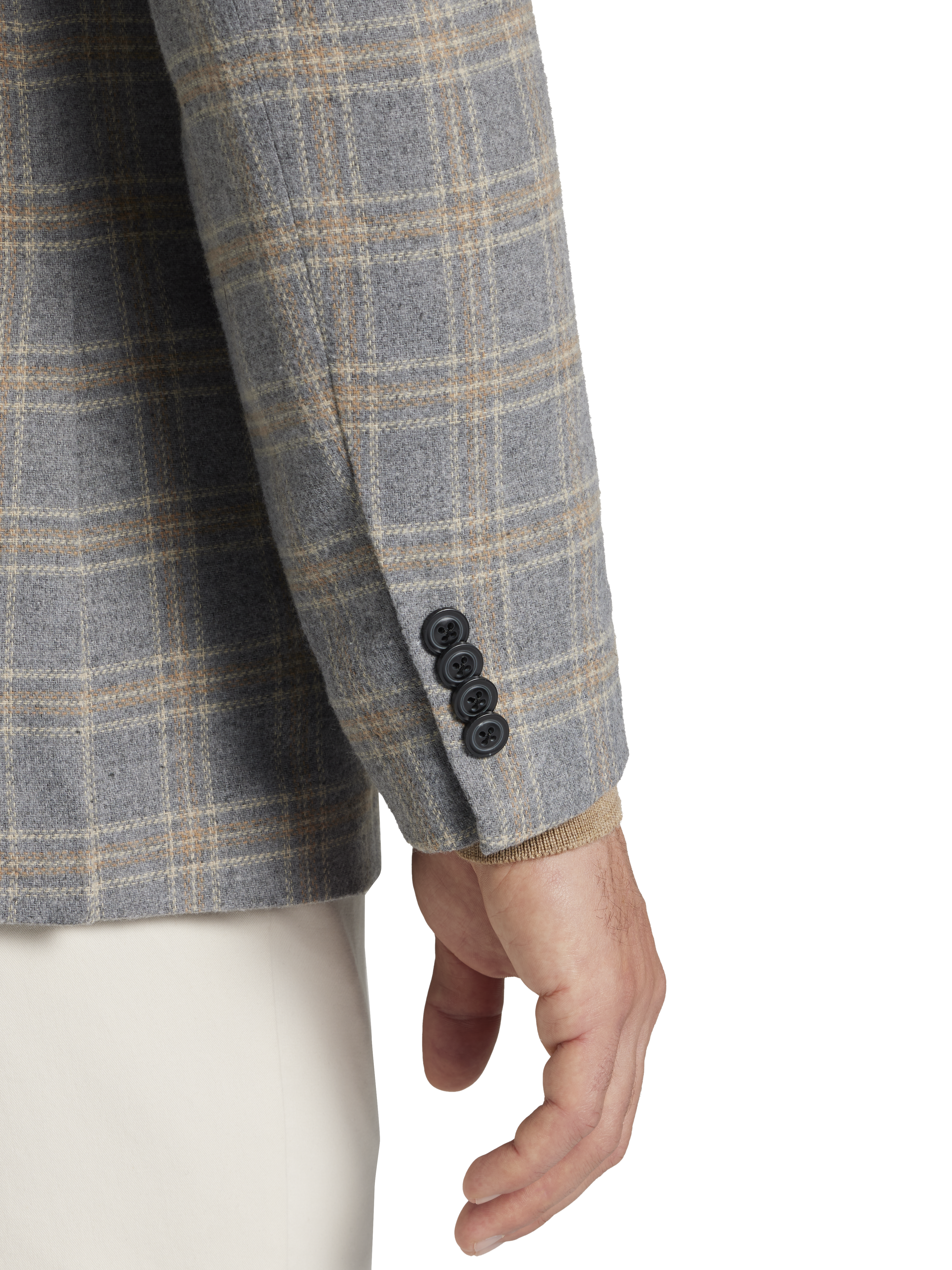 Modern Fit Plaid Tweed Sport Coat