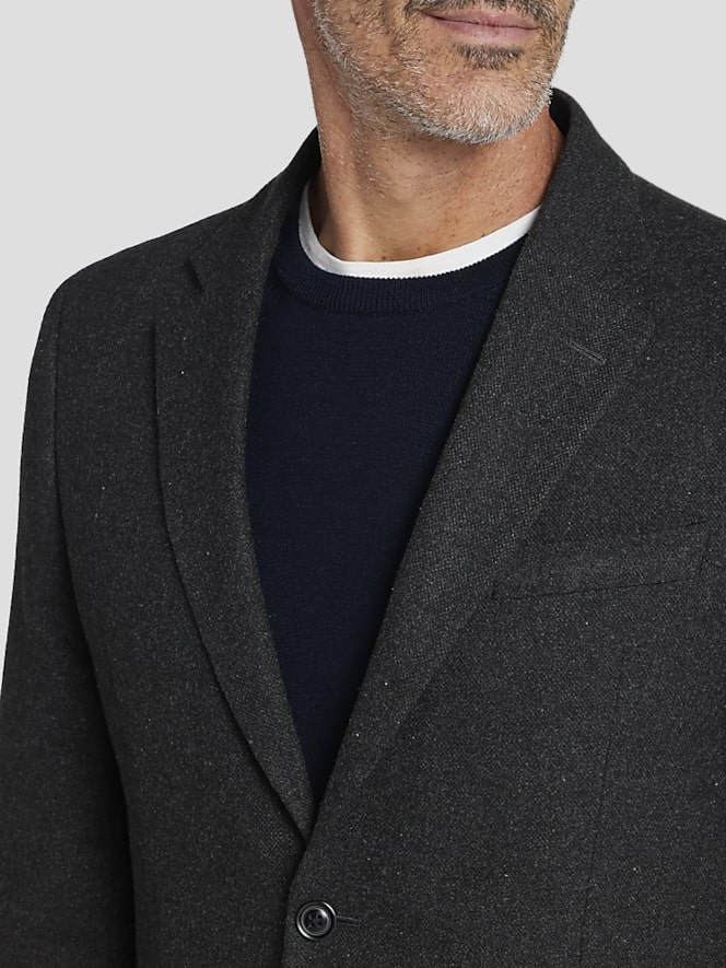 Nautica Modern Fit Tweed With Leather Elbow Patches Sport Coat