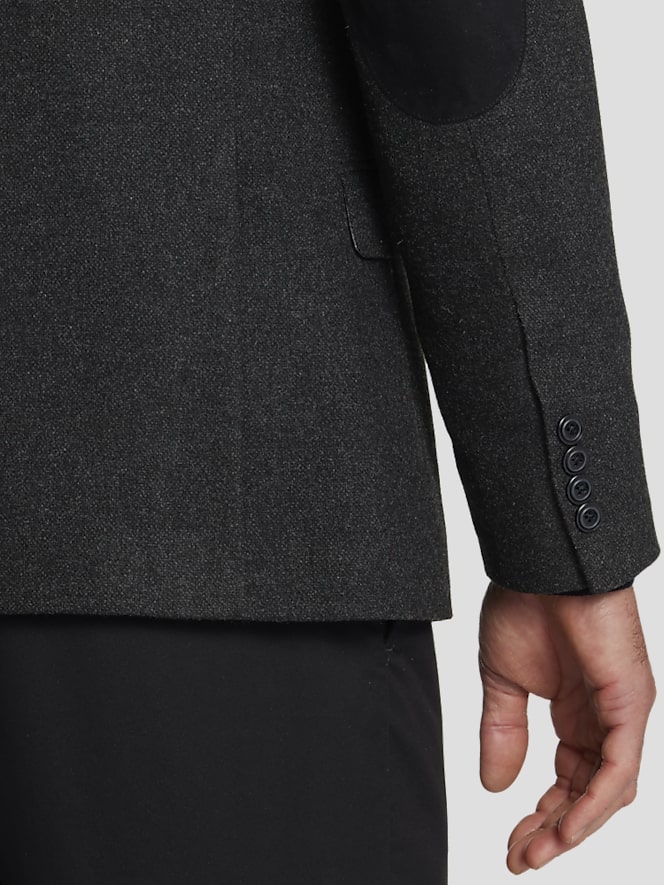 Nautica Modern Fit Tweed With Leather Elbow Patches Sport Coat