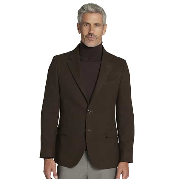 Nautica Big & Tall Men's Modern Fit Tweed With Leather Elbow Patches Sport Coat Brown Tweed - Size: 50 Long TMW13YB50318