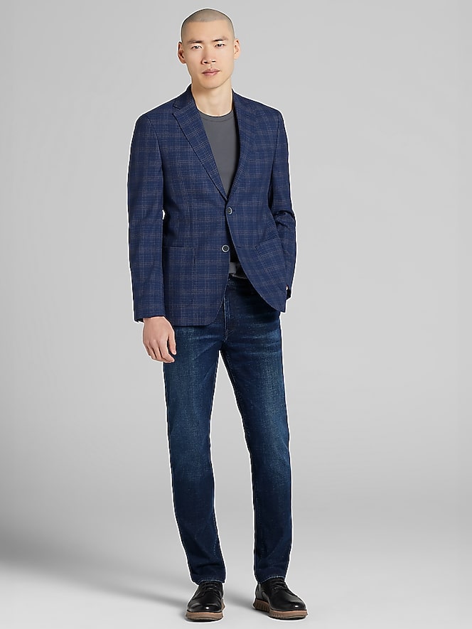 Calvin Klein Slim Fit Plaid Sport Coat