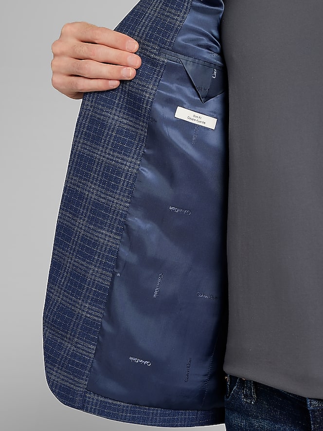 Calvin Klein Slim Fit Plaid Sport Coat