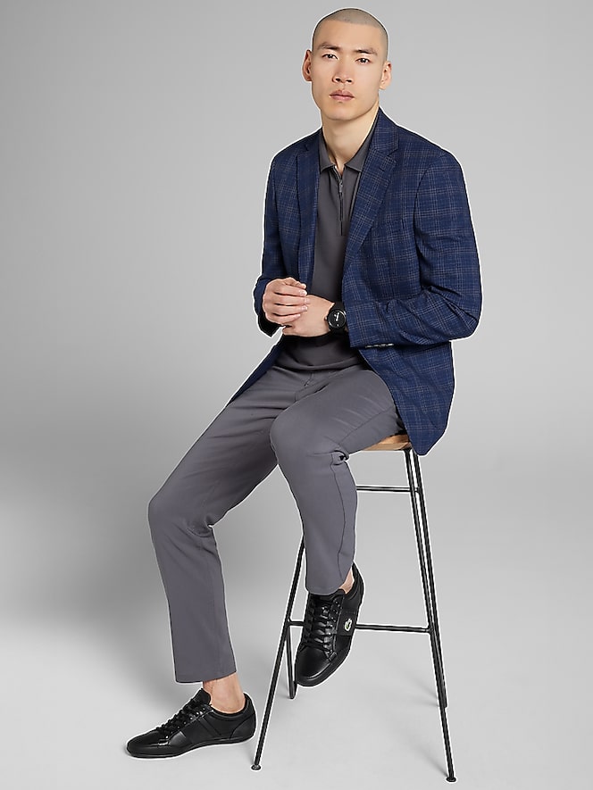 Calvin Klein Slim Fit Plaid Sport Coat