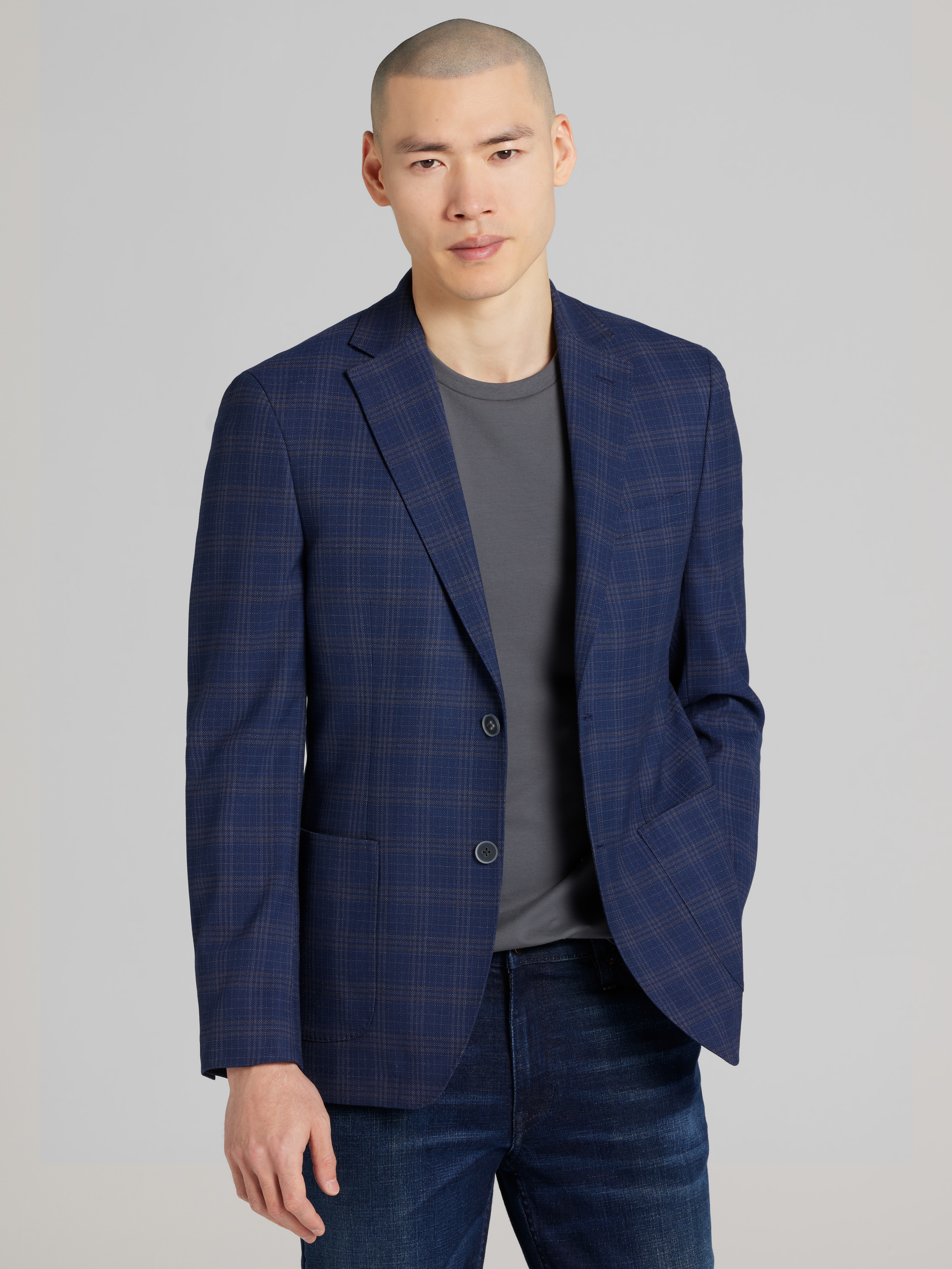 Slim Fit Plaid Sport Coat