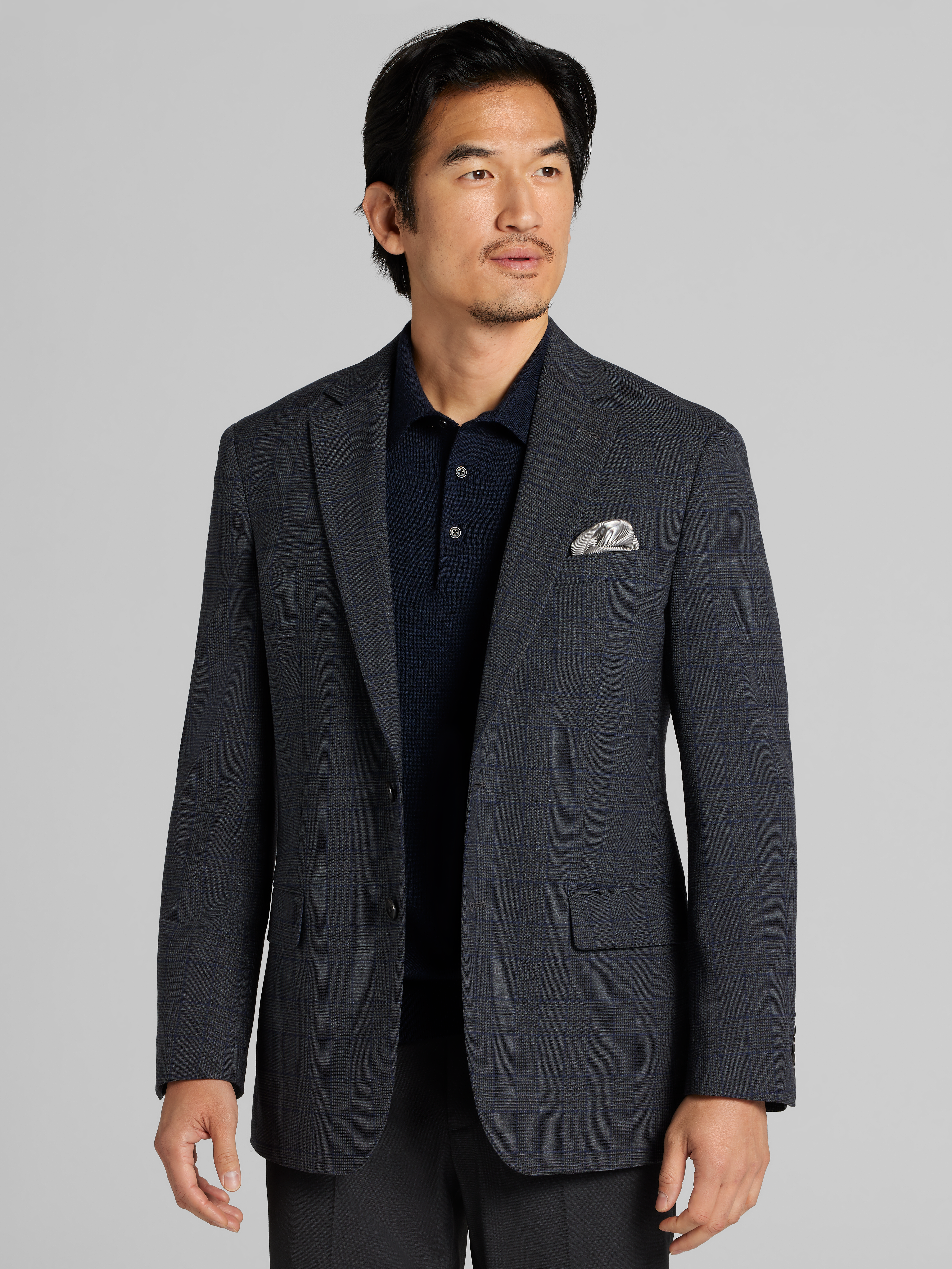 Modern Fit Plaid Sport Coat