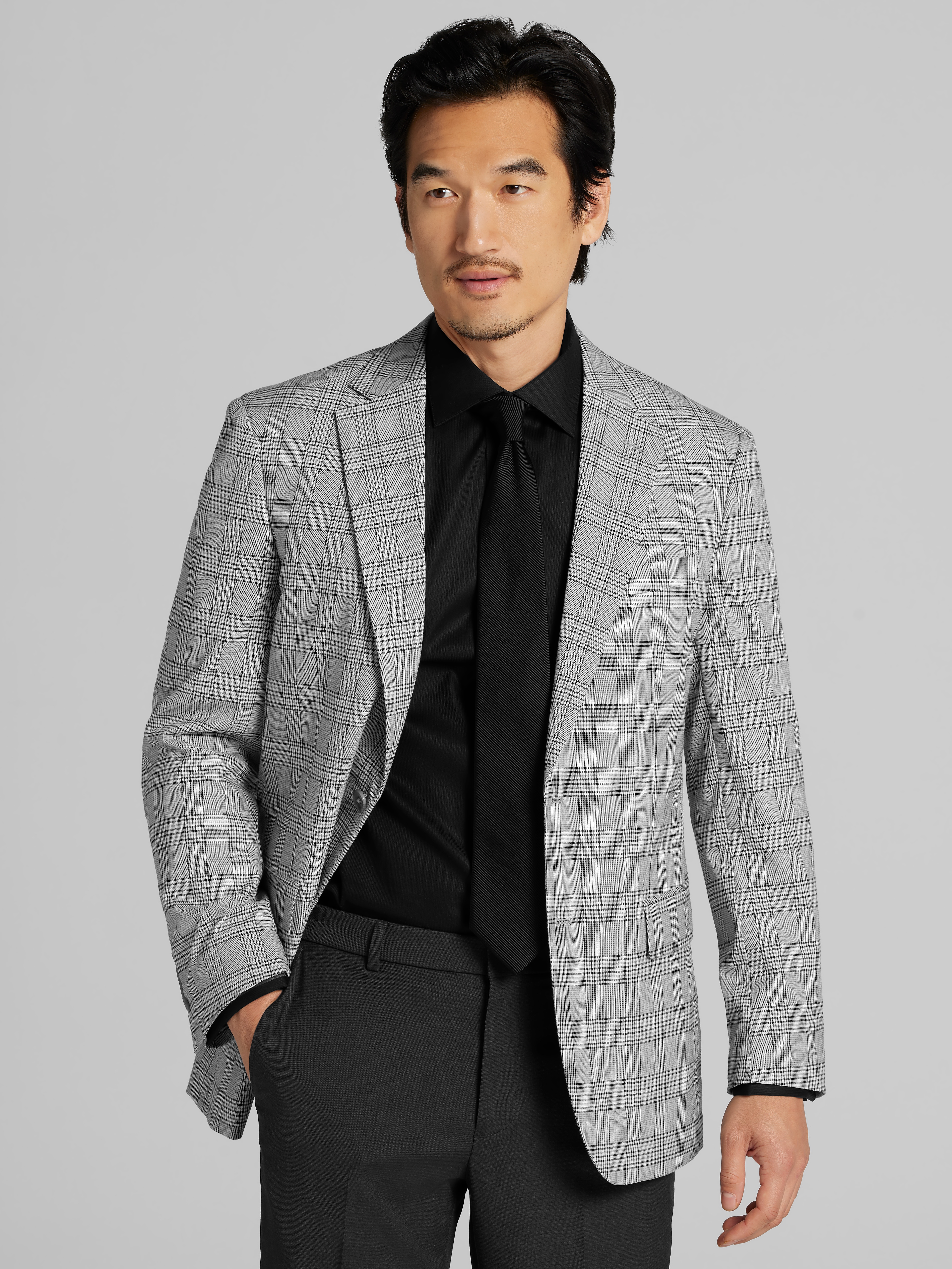 Modern Fit Plaid Sport Coat