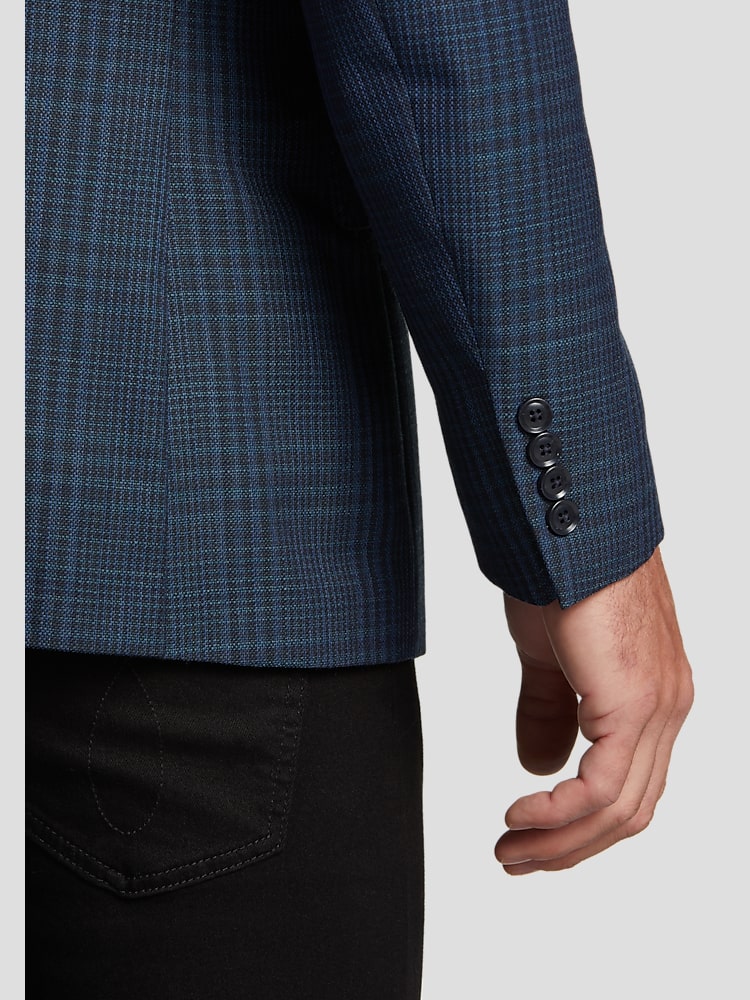 Calvin klein blue plaid slim fit sport coat hot sale