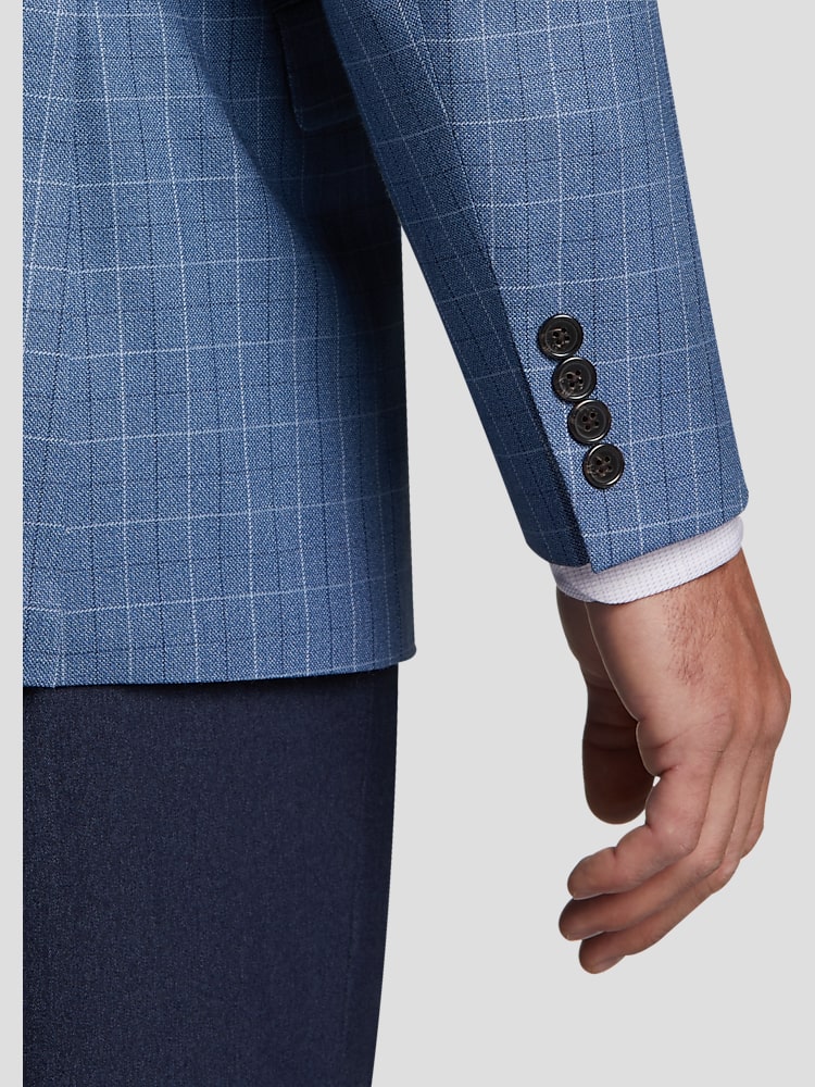 Calvin Klein Blue Plaid Slim Fit Sport Coat - Men's Sport Coats